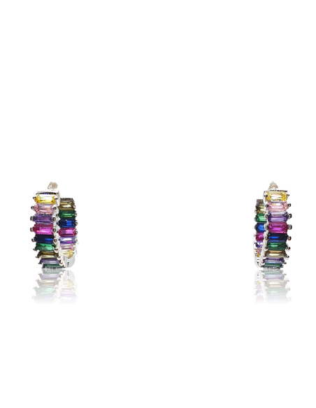 Pendientes Aro con Piedra Multicolor