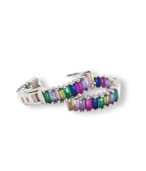 Pendientes Aro con Piedra Multicolor