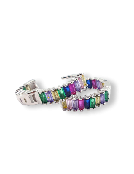 Pendientes Aro con Piedra Multicolor