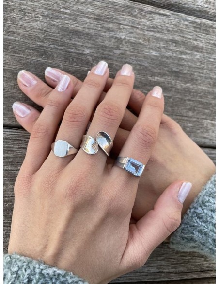 Anillo de Plata Piedra Aguamarina