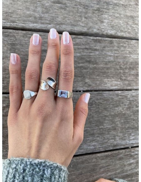 Anillo de Plata Piedra Aguamarina