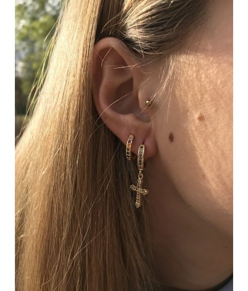 Pendientes de Cruz con Aro