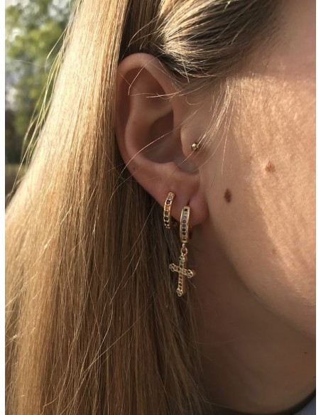 Pendientes de Cruz con Aro