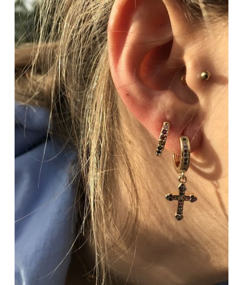 Pendientes de Cruz con Aro