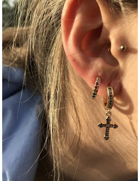 Pendientes de Cruz con Aro