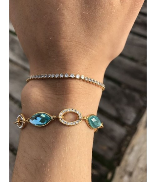 Pulsera con Circonitas de Acero