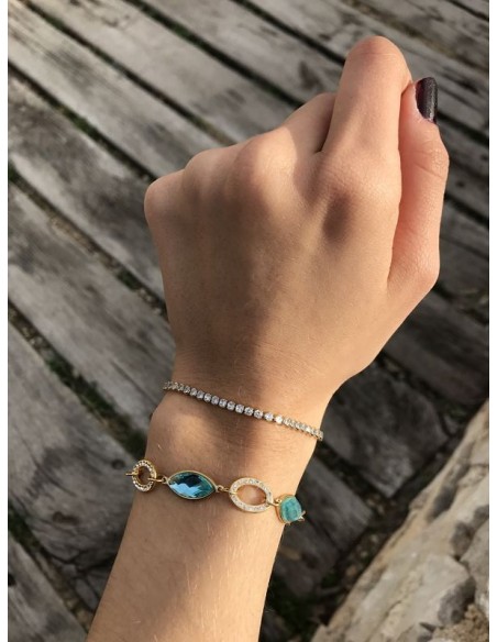 Pulsera Agua Marina de Acero