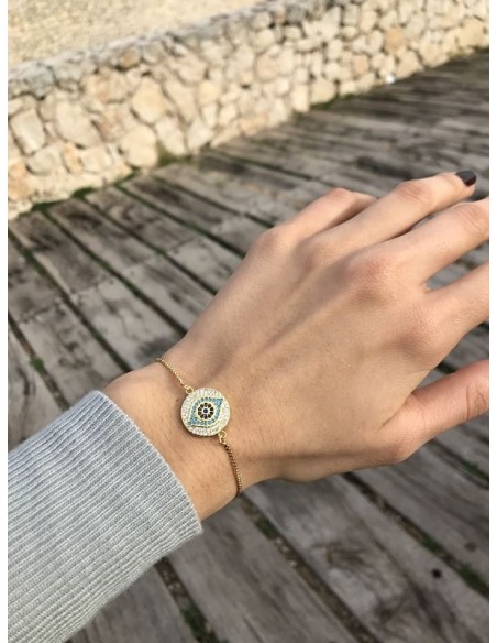 Pulsera Ojo Turco Ajustable en Acero