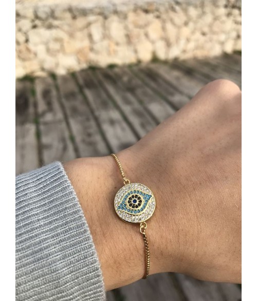 Pulsera Ojo Turco Ajustable en Acero