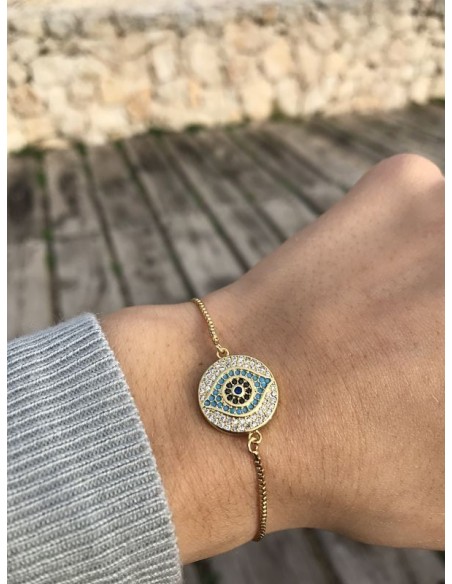 Pulsera Ojo Turco Ajustable en Acero