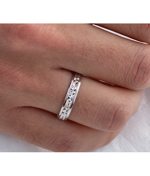 Alianza de Matrimonio Oro Blanco 18k...