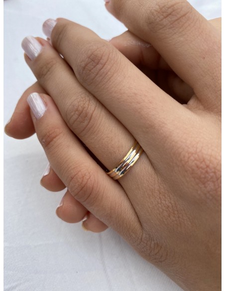 Alianza de Matrimonio en Oro 18k Bicolor Dos Caminos