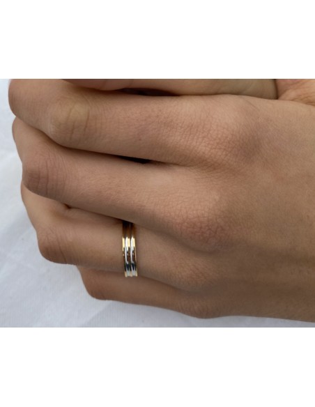 Alianza de Matrimonio en Oro 18k Bicolor Dos Caminos