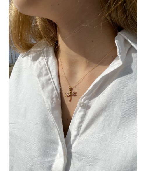 Colgante Libelula Dragonfly en Oro...