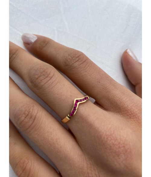 Anillo de Oro 18k con Rubíes Río Rojo