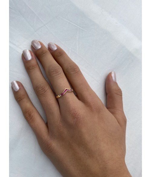 Anillo de Oro 18k con Rubíes Río Rojo
