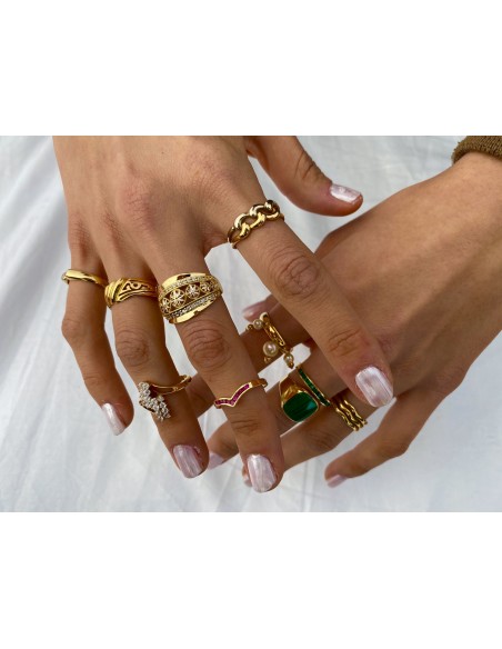 Anillo Flor Calado en Oro 18k