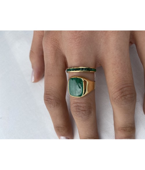 Anillo con Esmeraldas en Oro 18k...