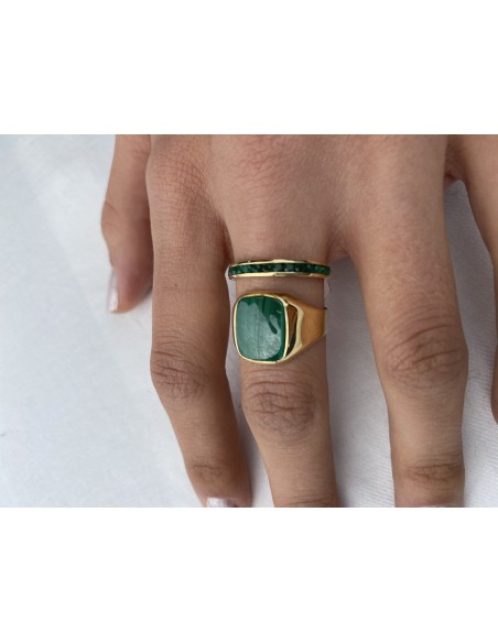 Anillo con Esmeraldas en Oro 18k Amazonas