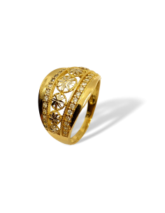 Anillo Flor Calado en Oro 18k