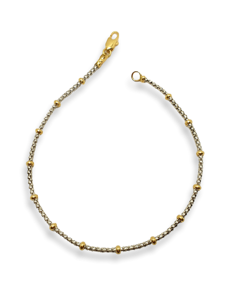 Pulsera en Oro 18k Bicolor con Bolas