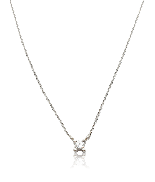 Colgante de Oro Blanco 18k con Diamante