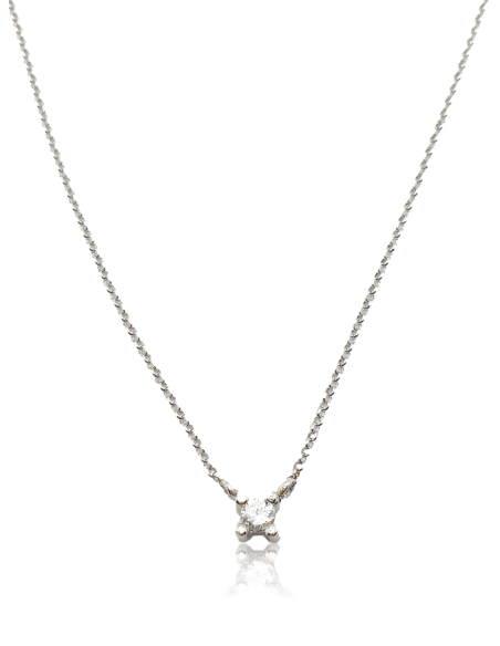 Colgante de Oro Blanco 18k con Diamante