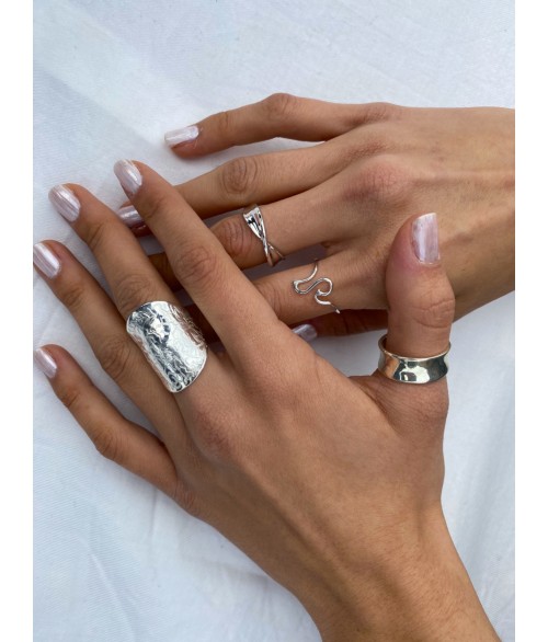 Anillo Ola de Mar en Plata