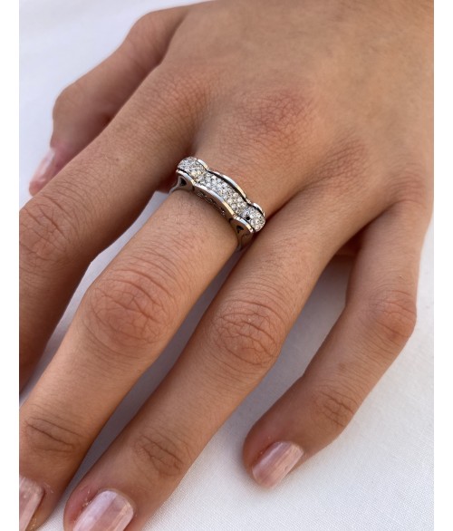 Anillo de Oro Blanco 18k con...