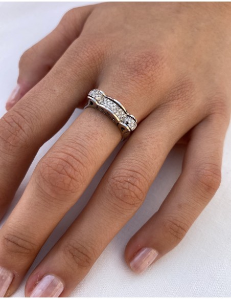 Anillo de Oro Blanco 18k con Diamantes Mini Mouse