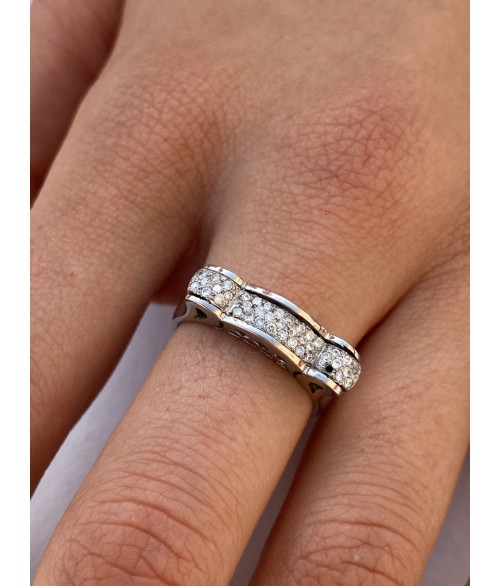 Anillo de Oro Blanco 18k con...