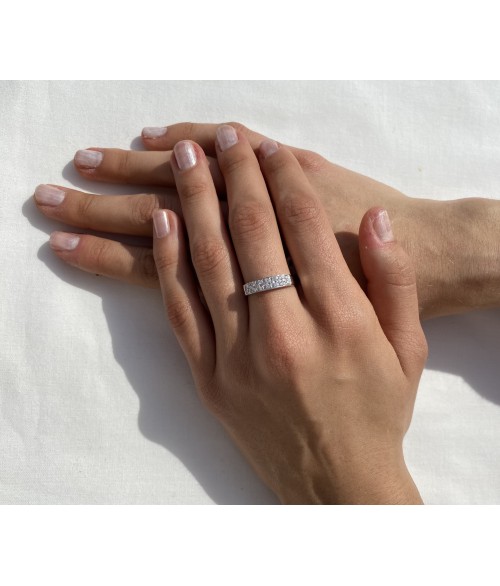 Anillo de Oro Blanco 18k con...