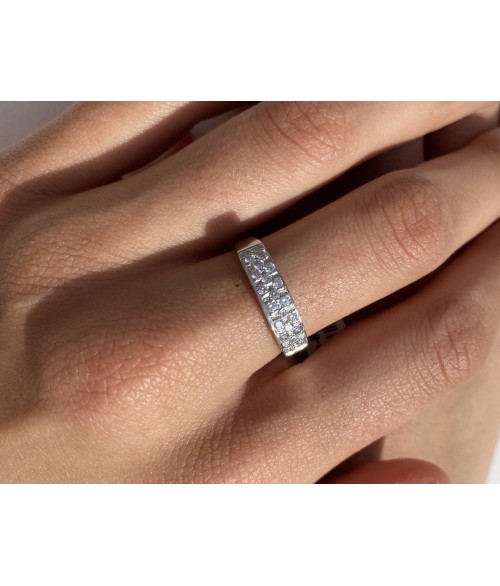 Anillo de Oro Blanco 18k con...