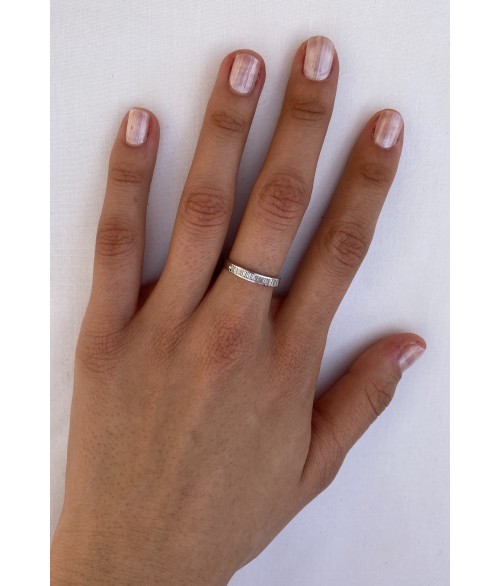 Anillo de Oro Blanco 18k con...