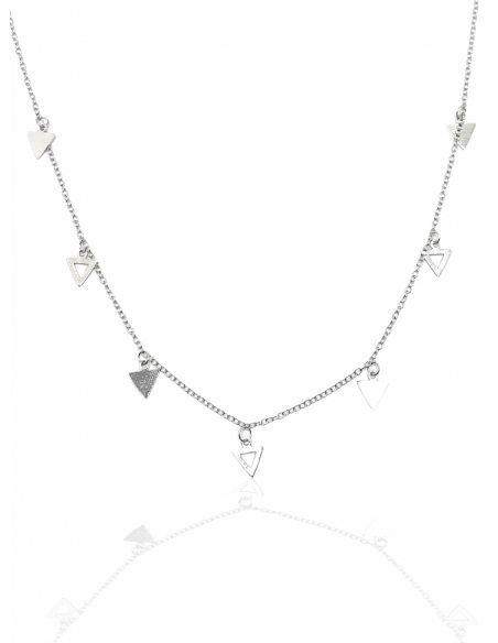 Collar de Plata Triángulos