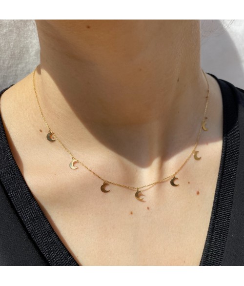 Collar de Oro 18k Media Luna