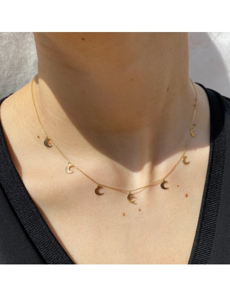 Collar de Oro 18k Media Luna