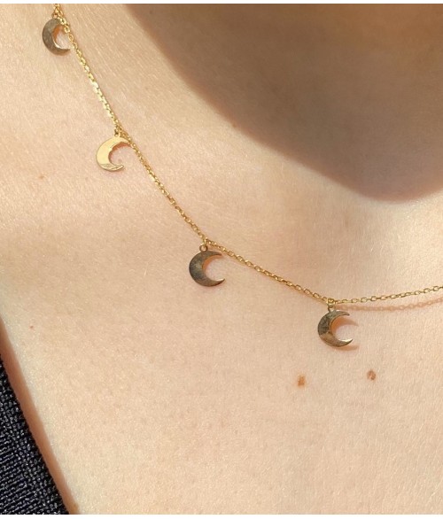 Collar de Oro 18k Media Luna