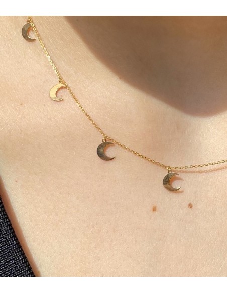 Collar de Oro 18k Media Luna