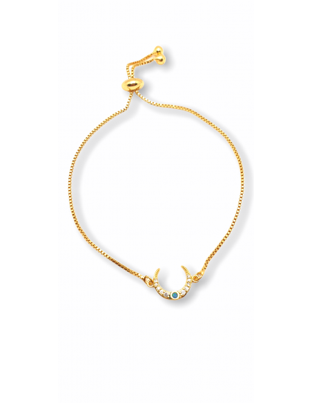 Pulsera Ajustable Luna con Piedras