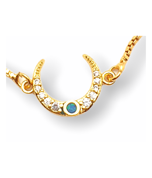 Pulsera Ajustable Luna con Piedras