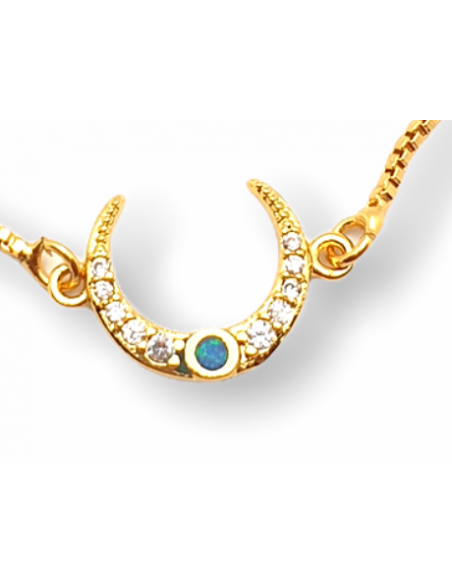 Pulsera Ajustable Luna con Piedras
