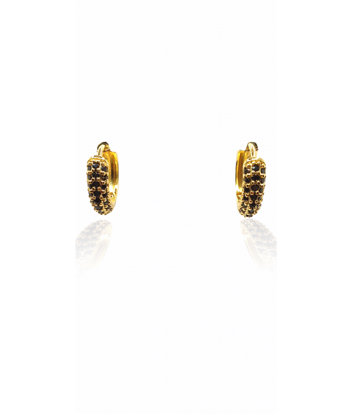 Pendientes de Aro con Piedras Negras...