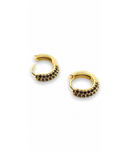 Pendientes de Aro con Piedras Negras...