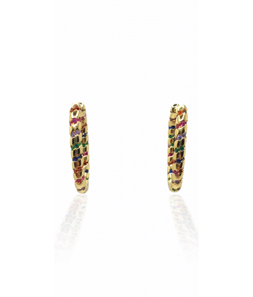 Pendientes de Aro Trenza con Circonitas