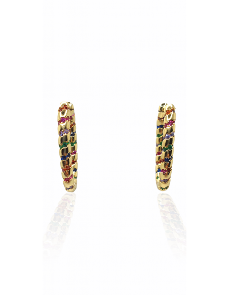 Pendientes de Aro Trenza con Circonitas