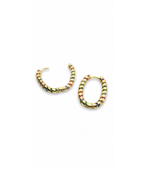 Pendientes de Aro Trenza con Circonitas