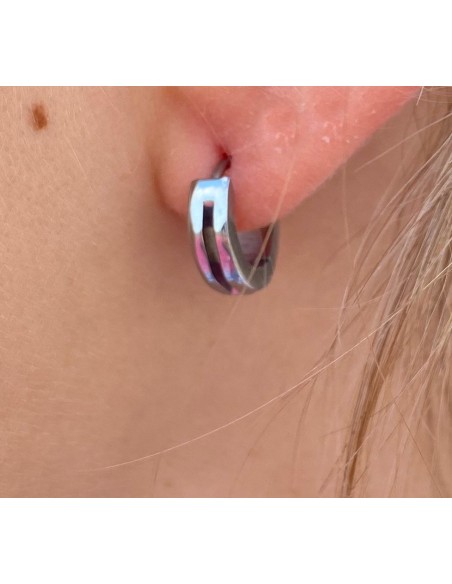 Pendientes Aro de Acero Inox.