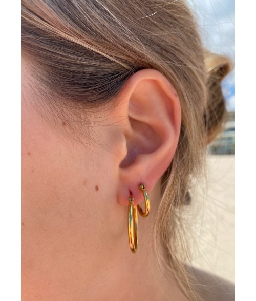 Pendientes Aro Medianos de Acero Inox.