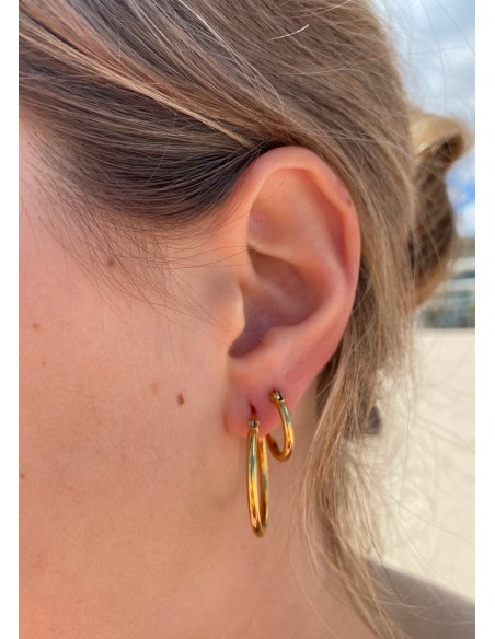 Pendientes Aro Medianos de Acero Inox.